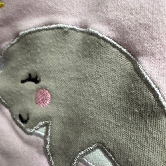 Doodle Pants 3T Pink & Gray Girls Narwhal Horn Hooded Sweatshirt - Picture 4 of 8